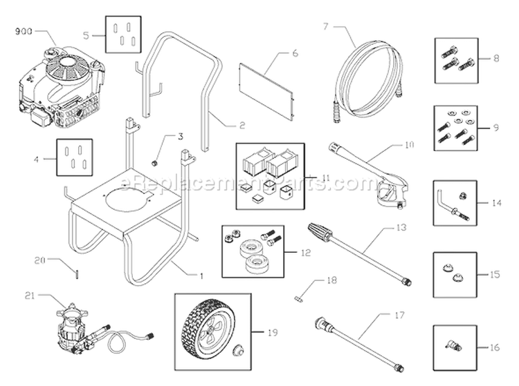 Page A Diagram and Parts List for 1778-1  Briggs and Stratton Pressure Washer
